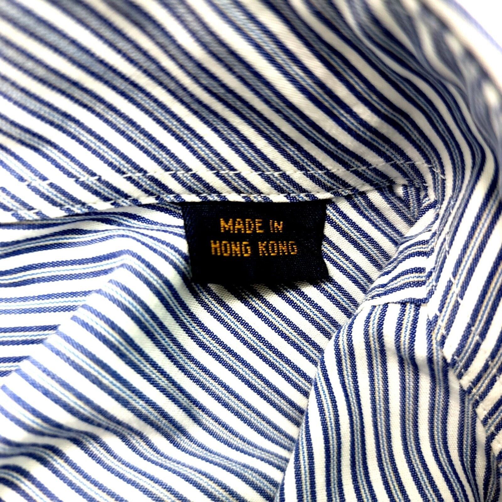 Tommy Hilfiger Tommy Hilfiger Blue Striped Collared Dress Shirt Cotton 17 3 Size US XL / EU 56 / 4 - 7 Thumbnail