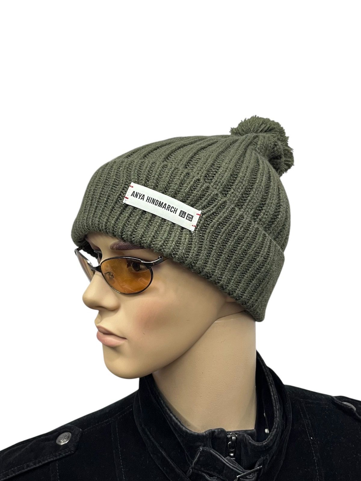 Anya Hindmarch DOPE🔥 ANYA HINDMARCH x UNIQLO Green Army Beanie Size ONE SIZE - 2 Thumbnail
