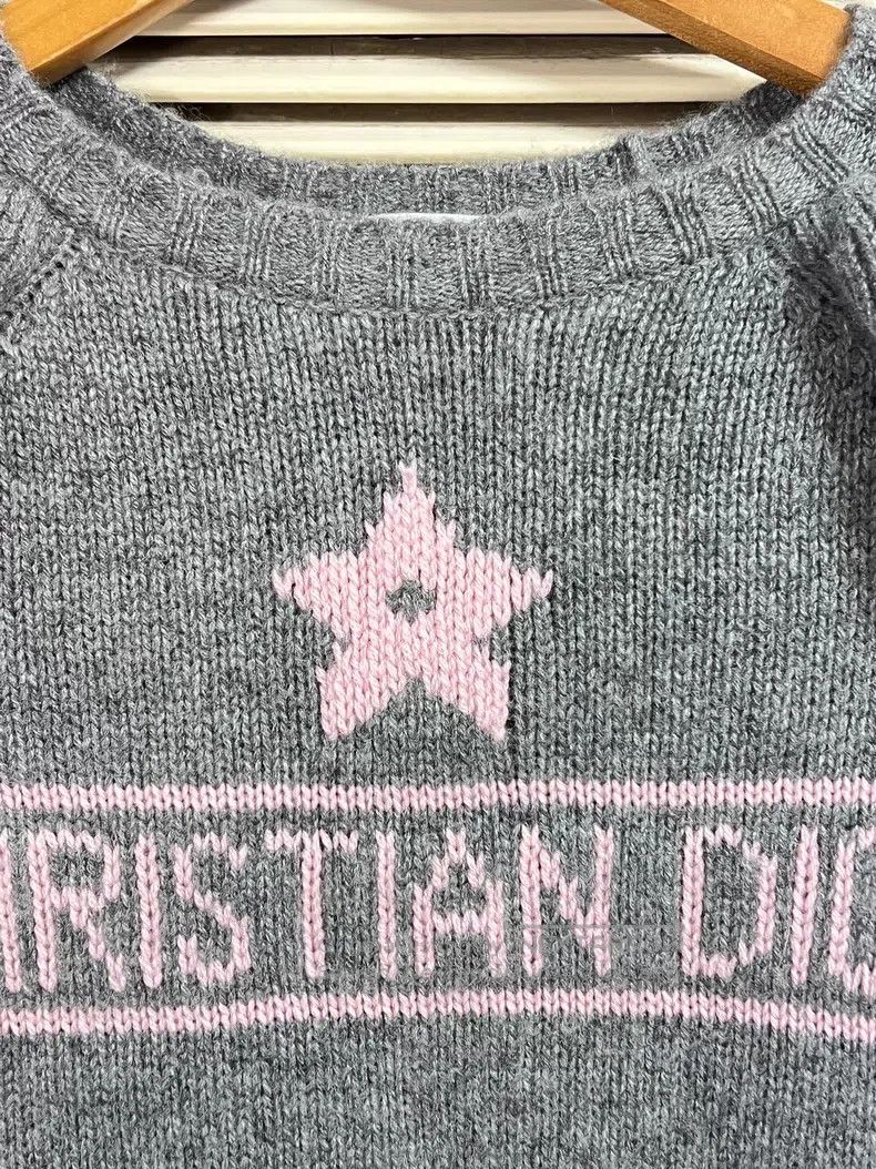 Dior Dior Gray Lucky Star Cashmere Short-sleeved Knitwear Size XXS / US 00 / IT 34 - 4 Thumbnail