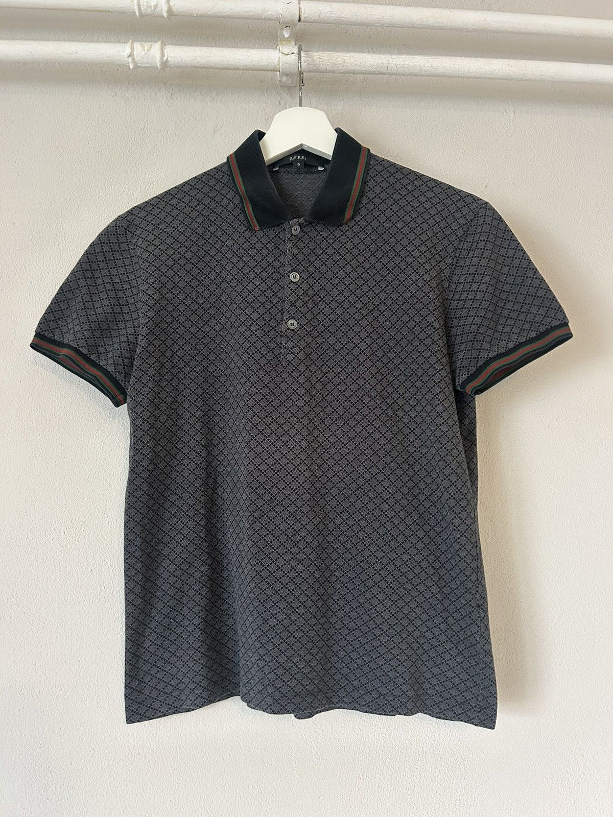 Gucci Gucci Diamond Pattern Polo with Signature Web Collar Size US S / EU 44-46 / 1 - 1 Thumbnail