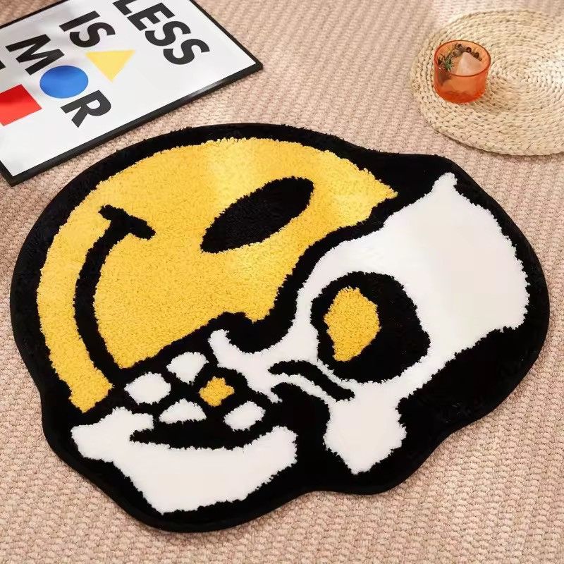 Japanese Brand Skull Plush Rug Carpet Size ONE SIZE - 1 Thumbnail