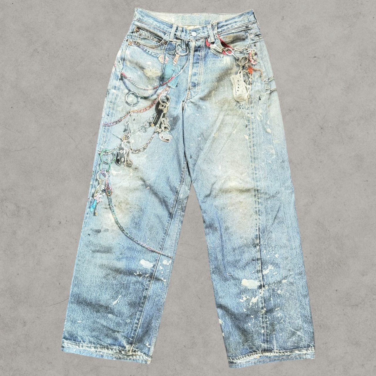 Acne Studios Acne Studios 1981M Trompe Loeil Chain Denim Jeans Sz 46 Size US 31 - 1 Thumbnail