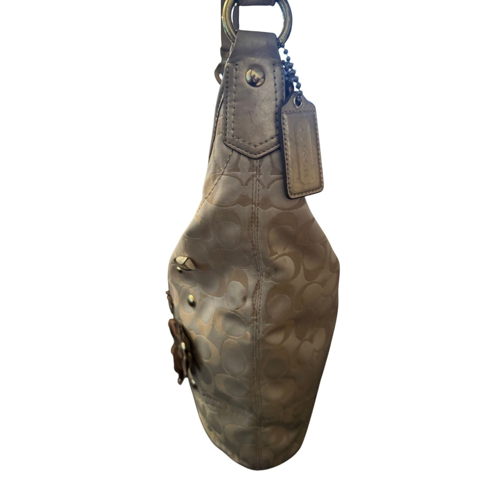 Coach Coach Jacquard Tea Rose Shoulder Hobo Bag Size ONE SIZE - 9 Thumbnail