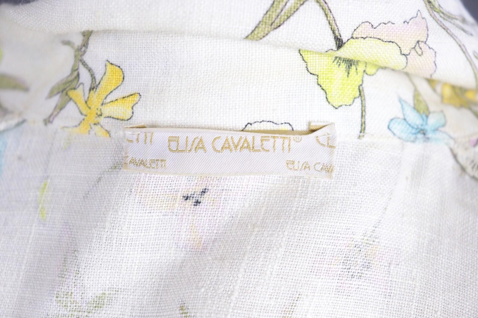 Designer Elisa Cavaletti White Floral Lightweight Jacket Size M Size M / US 6-8 / IT 42-44 - 11 Thumbnail