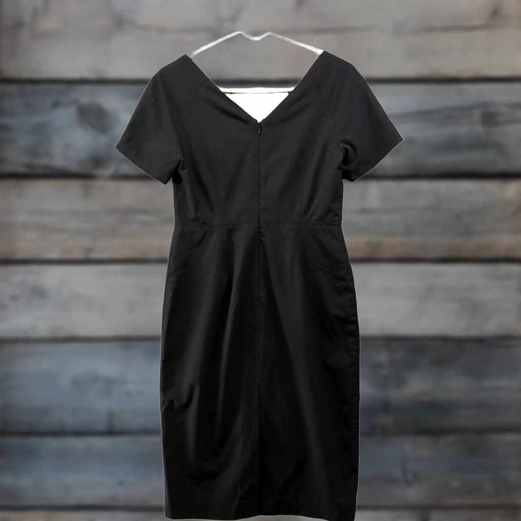 blue floral sheath dress Lucille 3/4 Sleeve White House Black Market 4220 Size:2/3 FIT NOTES