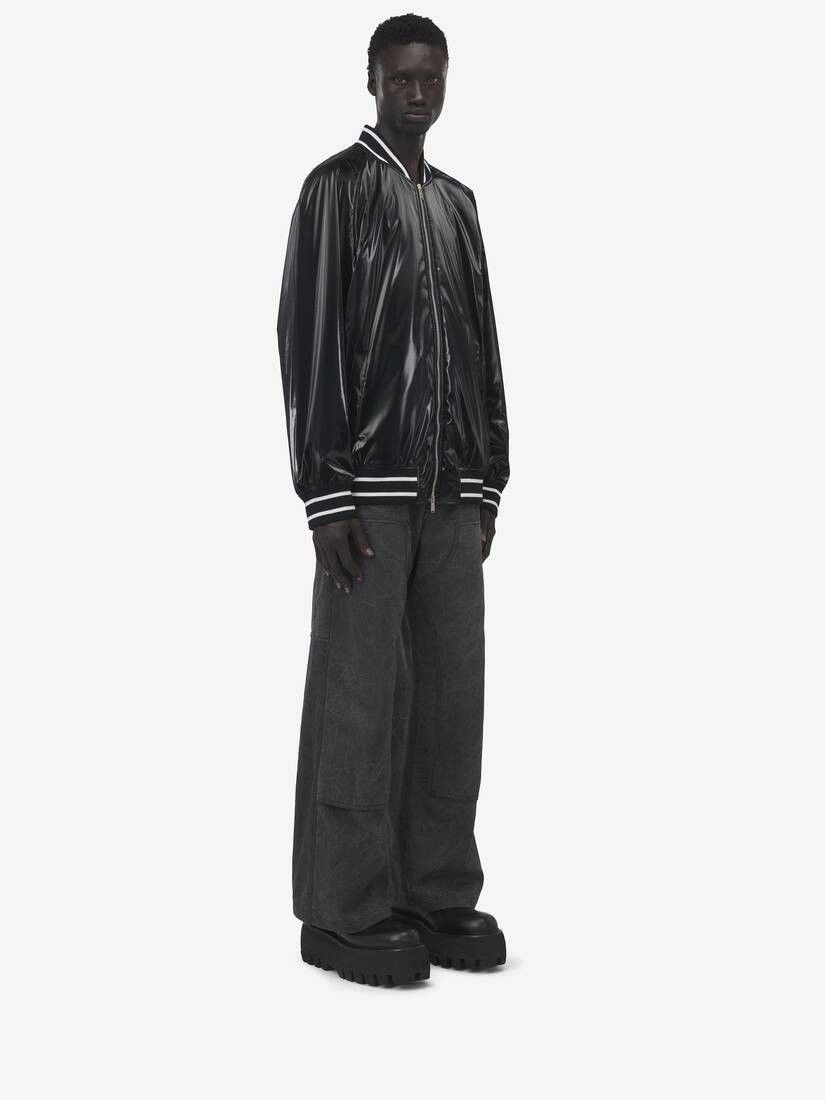 Alexander McQueen o1srvl11e0226 Oversized Bomber Jacket​ In Black Size US L / EU 52-54 / 3 - 4 Thumbnail