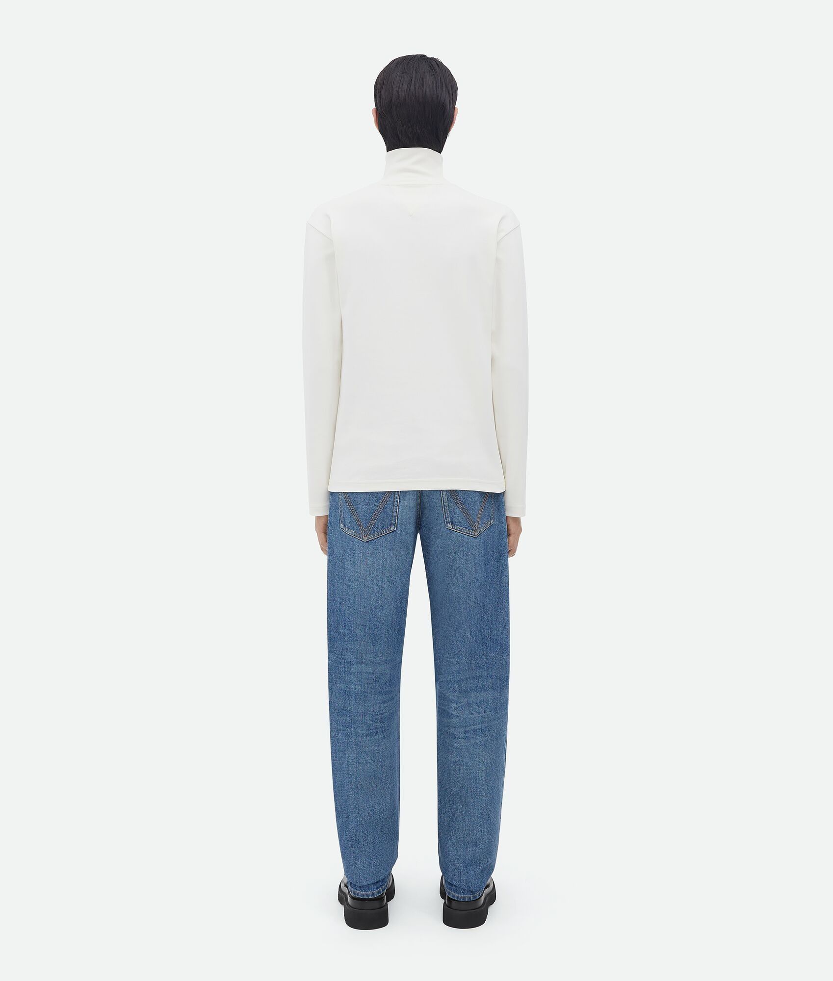 Bottega Veneta o1loc1c0325 725652 Fluid Jersey T-Shirt in White Size US M / EU 48-50 / 2 - 3 Thumbnail