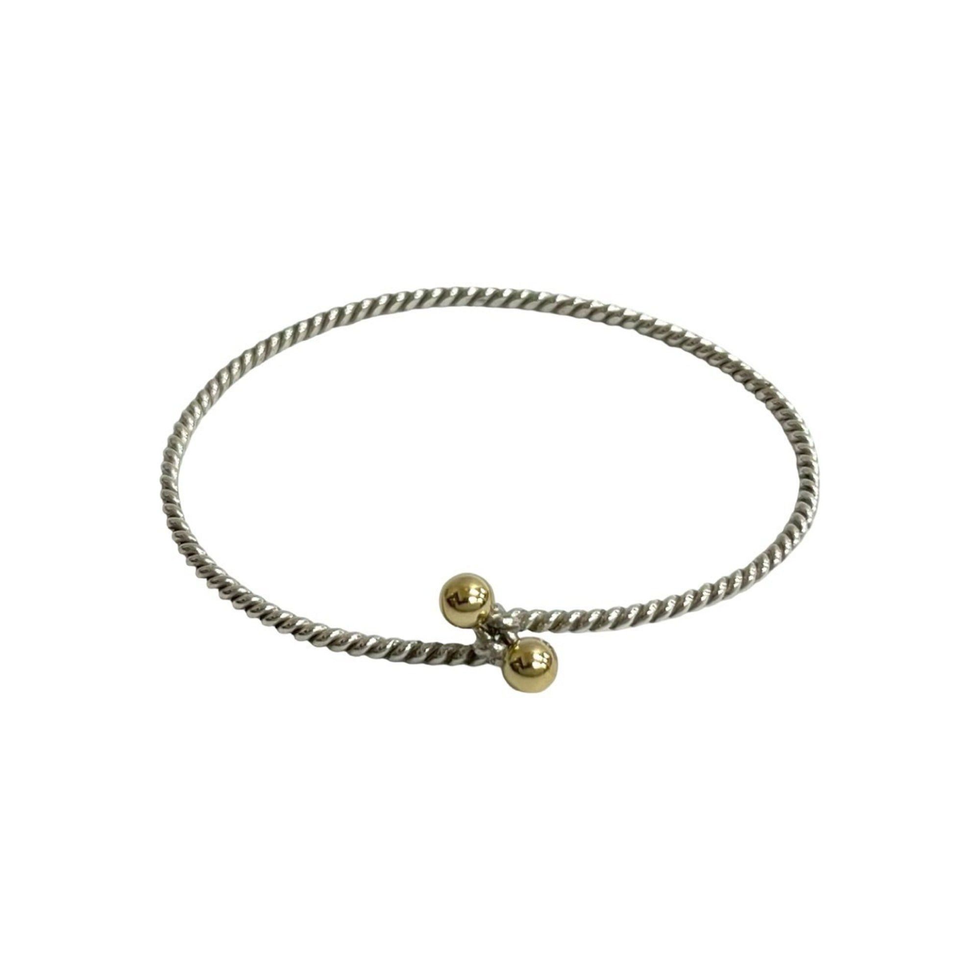 Tiffany & Co. TIFFANY&Co. Tiffany Twist Hook & Eye Bracelet, Sterling Silver 925, 18K Gold Bangle, 35026 Size ONE SIZE - 1 Thumbnail