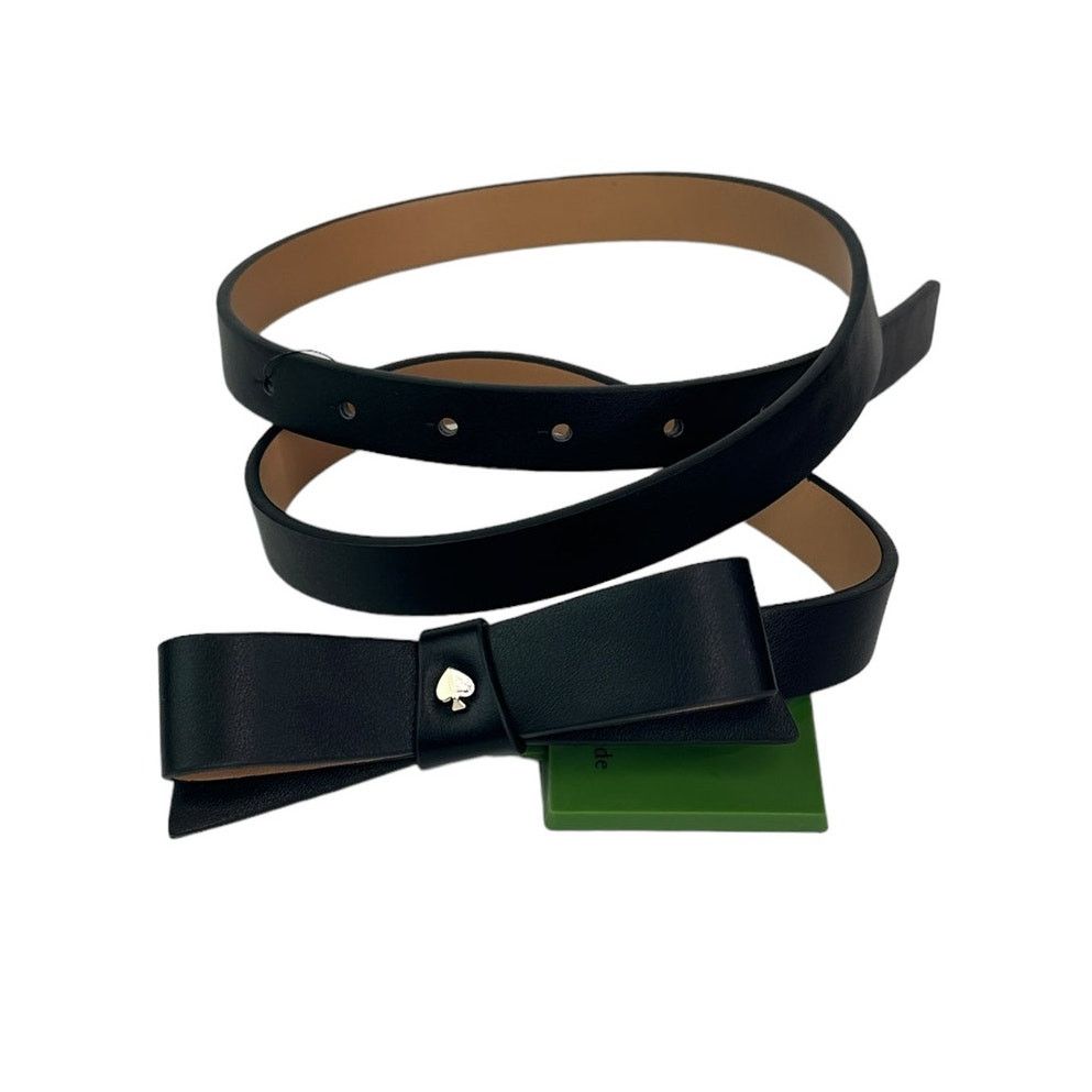 Kate Spade Kate Spade Black Bow with Gold Spade Leather Belt in Large Size ONE SIZE - 3 Thumbnail