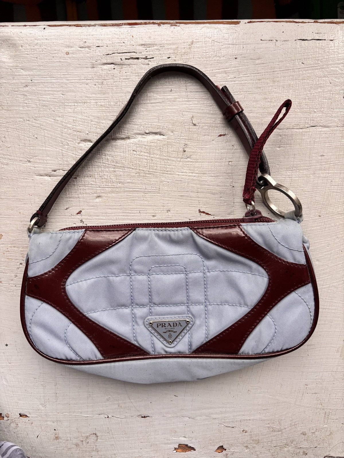 Prada Prada Handbag Light Blue - Maroon Size ONE SIZE - 1 Thumbnail