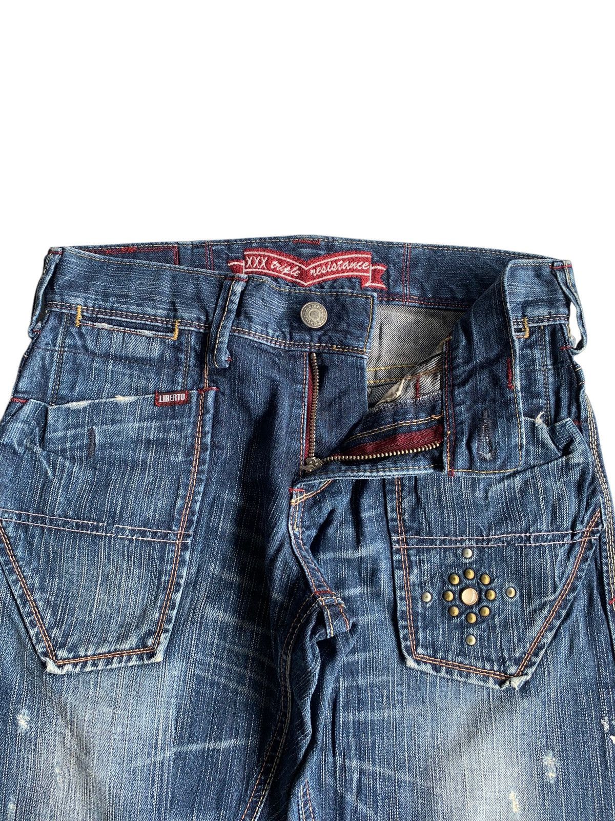 FLARE💥 LIBERTO PUNK STYLE RUSTY&FADED DISTRESSED DENIM🎌