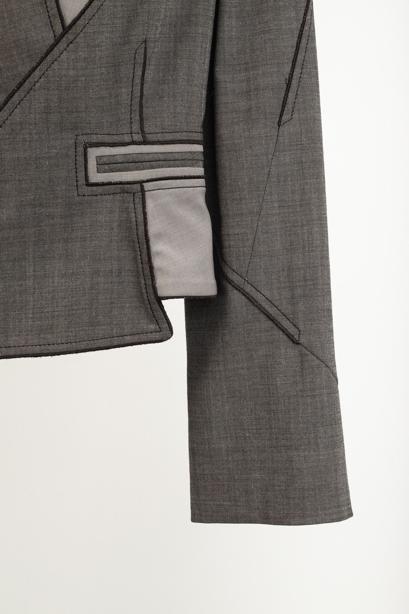 Zac Posen Zac Posen Grey Brown Wool Peplum Jacket Size M / US 6-8 / IT 42-44 - 6 Thumbnail