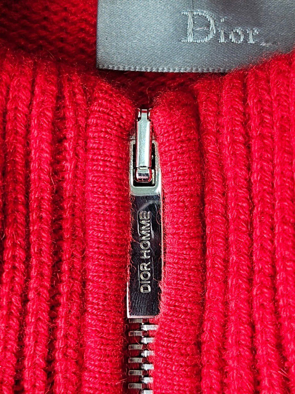Dior Dior Homme Cashmere Zip Up Detail Red Cardigan Red Sweater Size US M / EU 48-50 / 2 - 4 Thumbnail