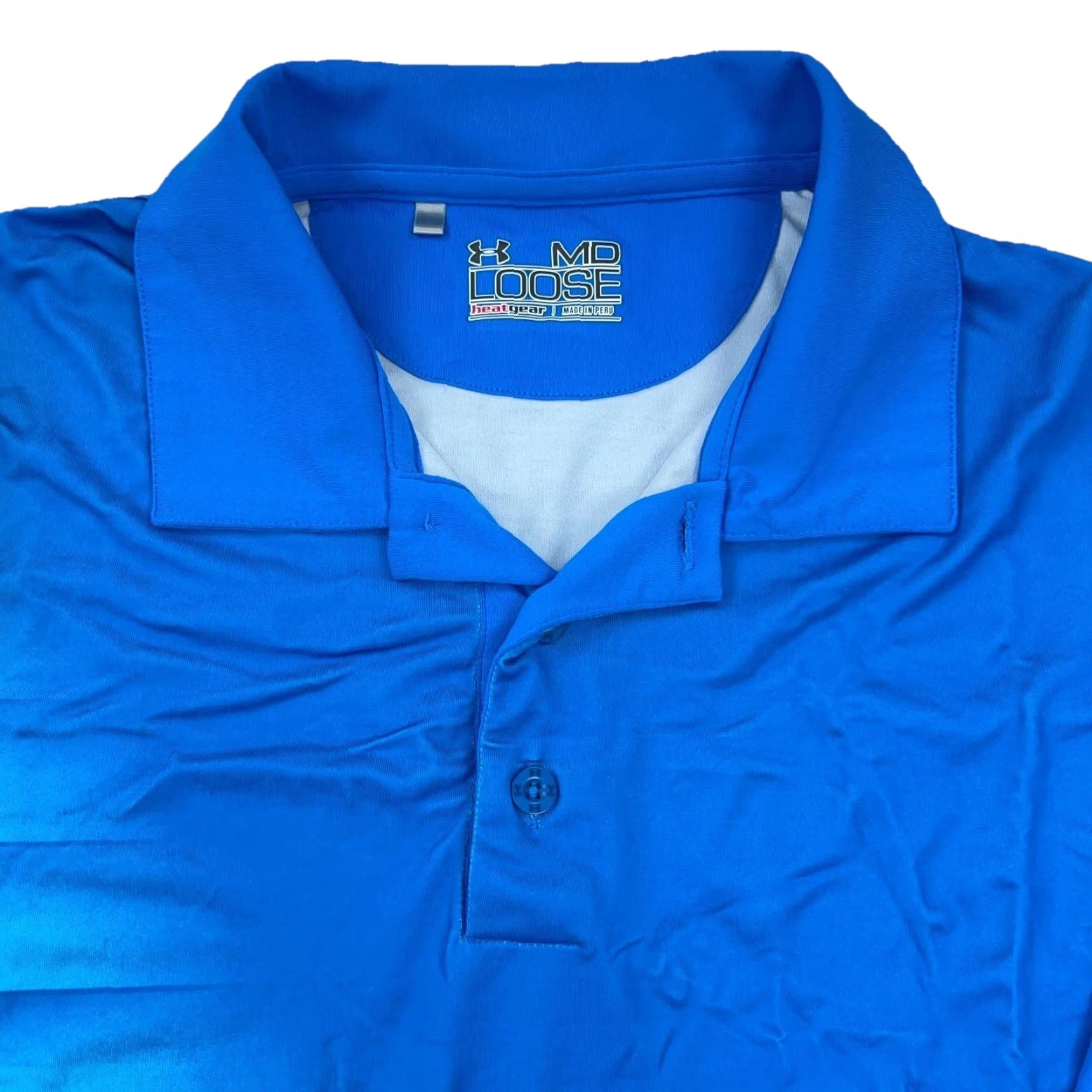 Under Armour Under Armour Polo Shirt Men Medium Blue Geometric Performance Quick Dry Golf A45 Size US M / EU 48-50 / 2 - 4 Thumbnail