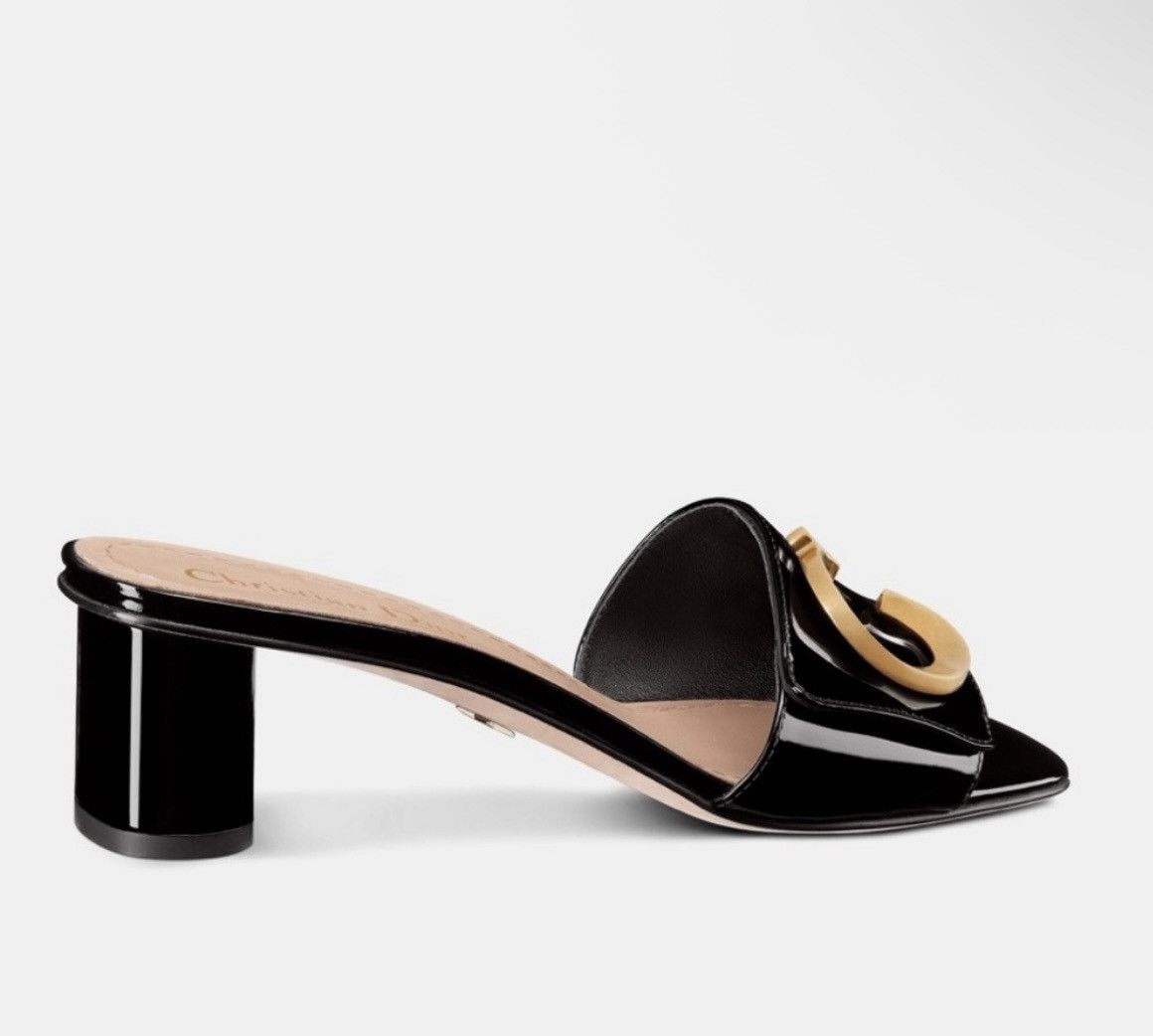Dior Dior C'EST DIOR HEELED SLIDE Black Patent Calfskin Size US 7 / IT 37 - 3 Thumbnail