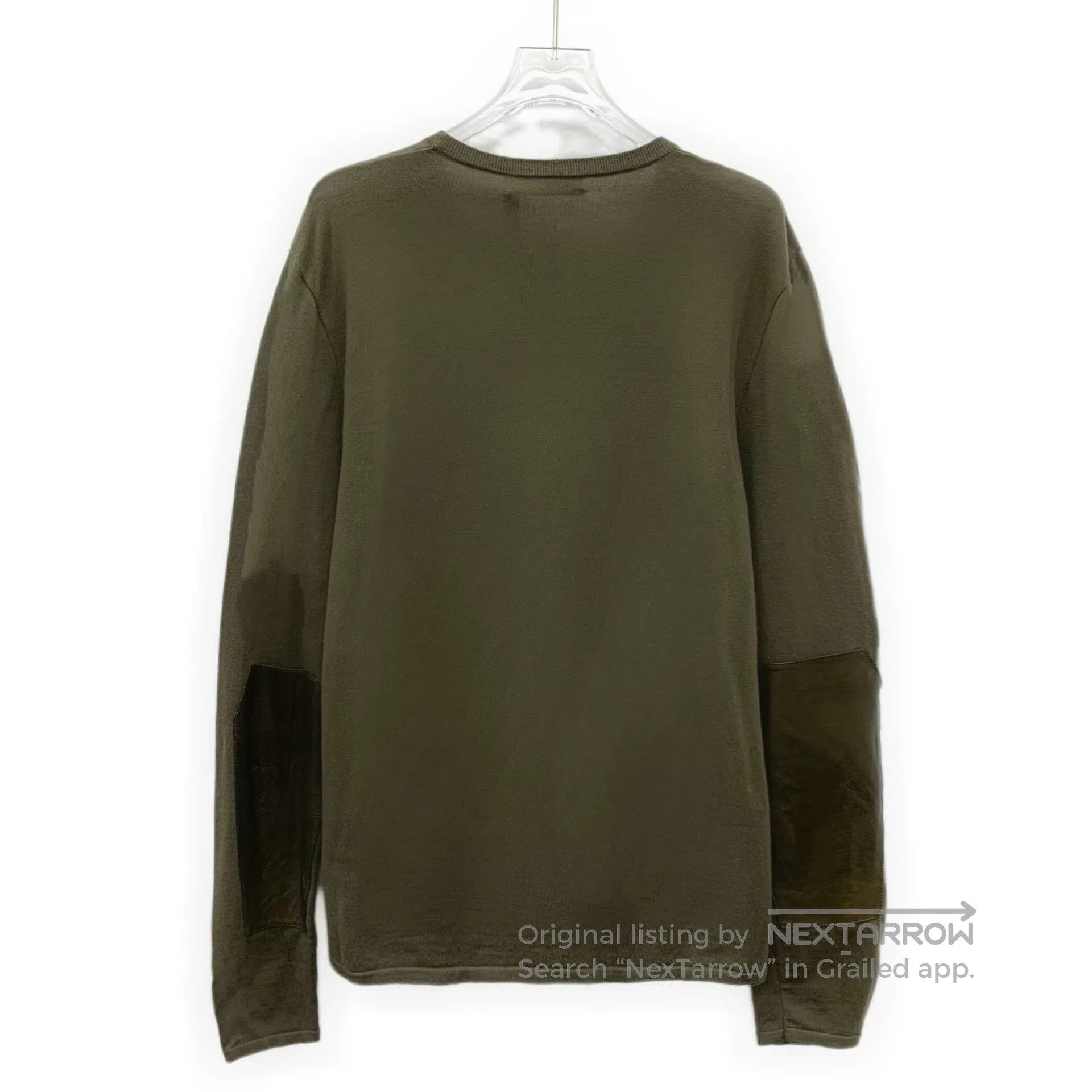 Polo Ralph Lauren Ralph Lauren Military Green Leather Patch Wool Round Neck Size US M / EU 48-50 / 2 - 2 Thumbnail