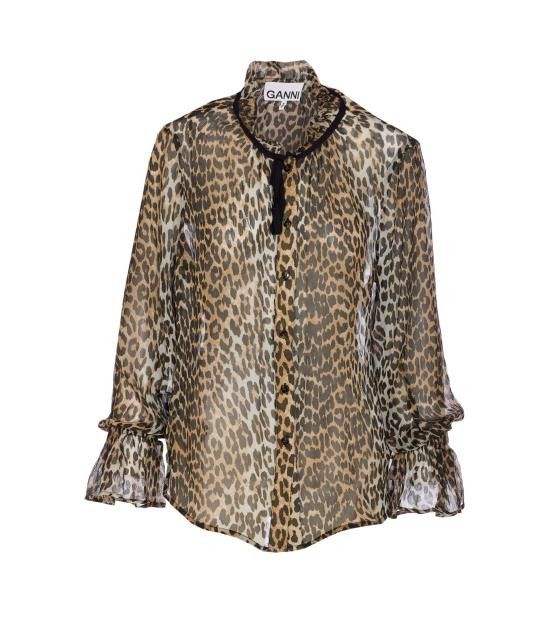 Ganni GANNI Women Shirts W0570 943 Brown Size XS / US 0-2 / IT 36-38 - 1 Thumbnail