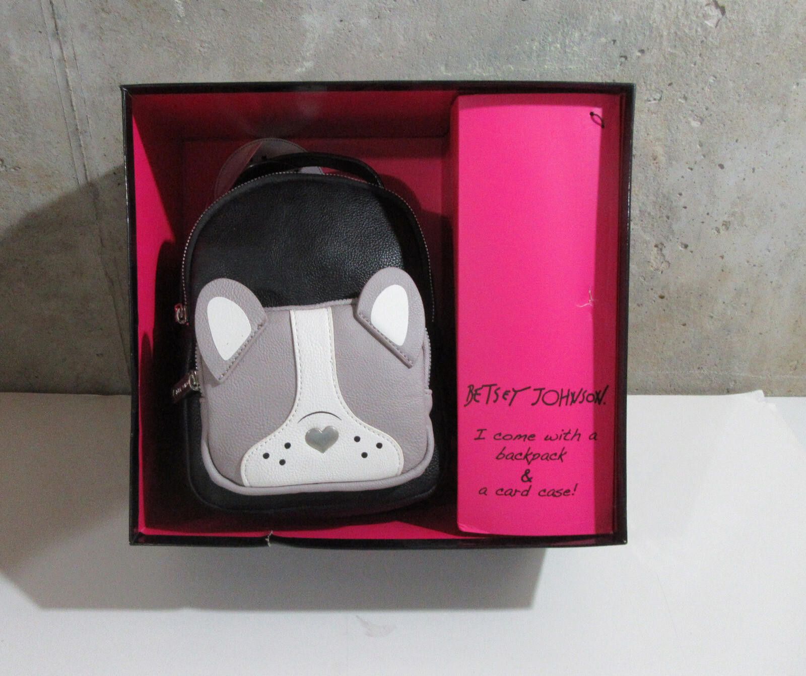 Designer Betsey Johnson Mini Dog Backpack & Key Fob Card Case NWT Size ONE SIZE - 8 Thumbnail