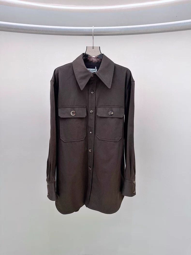 Yves Saint Laurent YSL Dark Brown Shirt Jacket - dmc Size US M / EU 48-50 / 2 - 1 Thumbnail