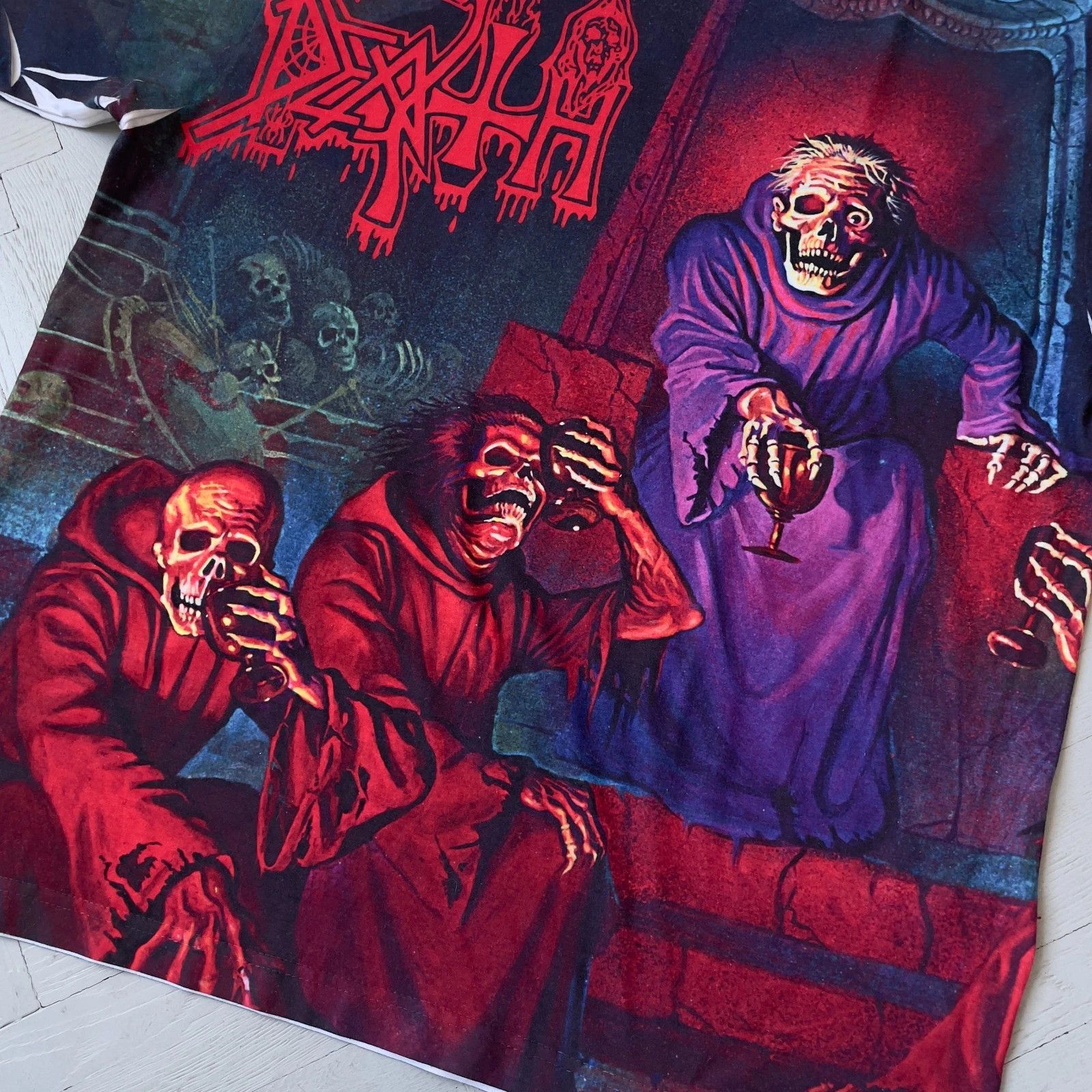Band Tees Vintage Death Band Graphic All Over Print Tee Shirt Size US XL / EU 56 / 4 - 5 Thumbnail