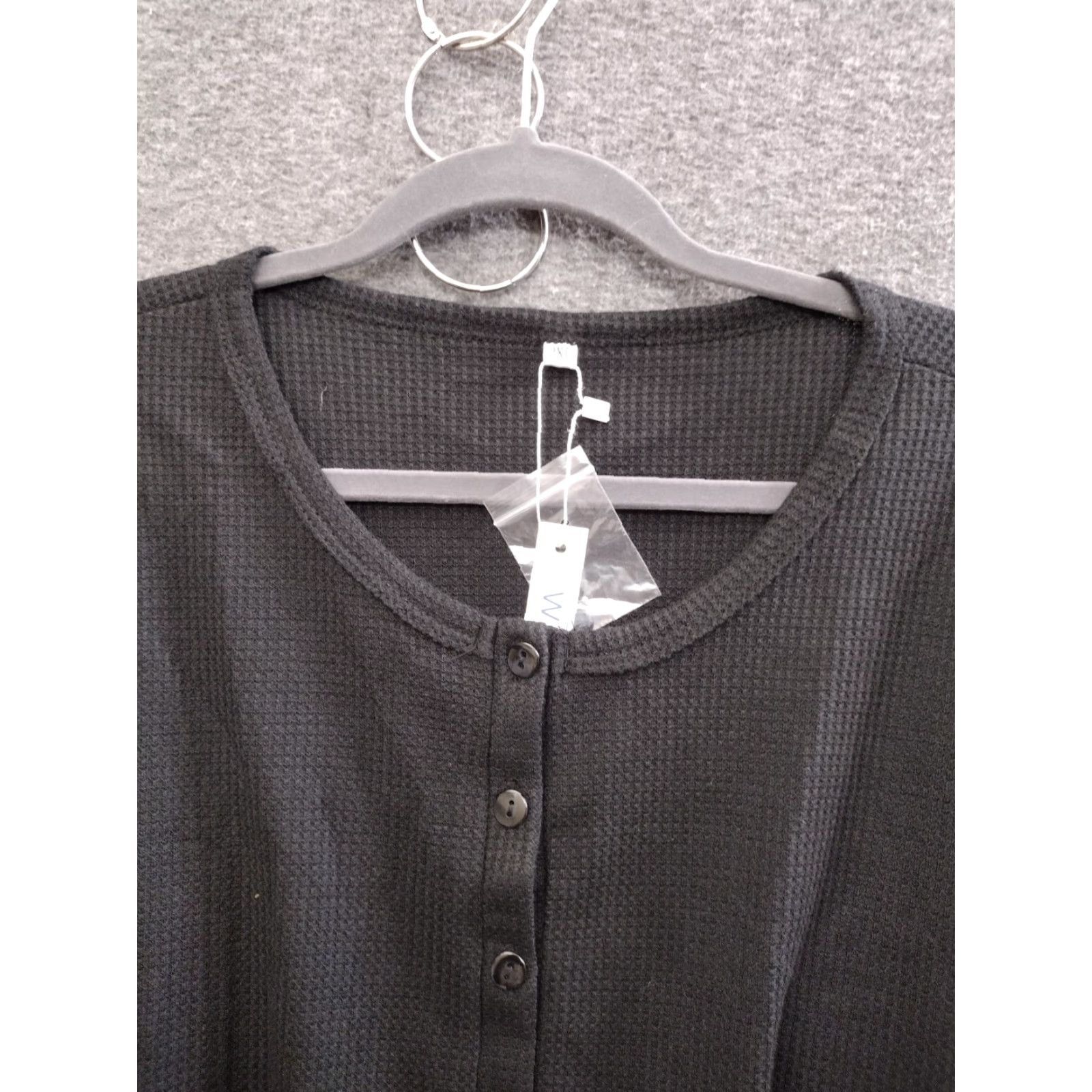 Vintage Unbranded Henley Ribbed Shirt Black Cotton Long Sleeve 2XL Men's Size US XXL / EU 58 / 5 - 3 Thumbnail