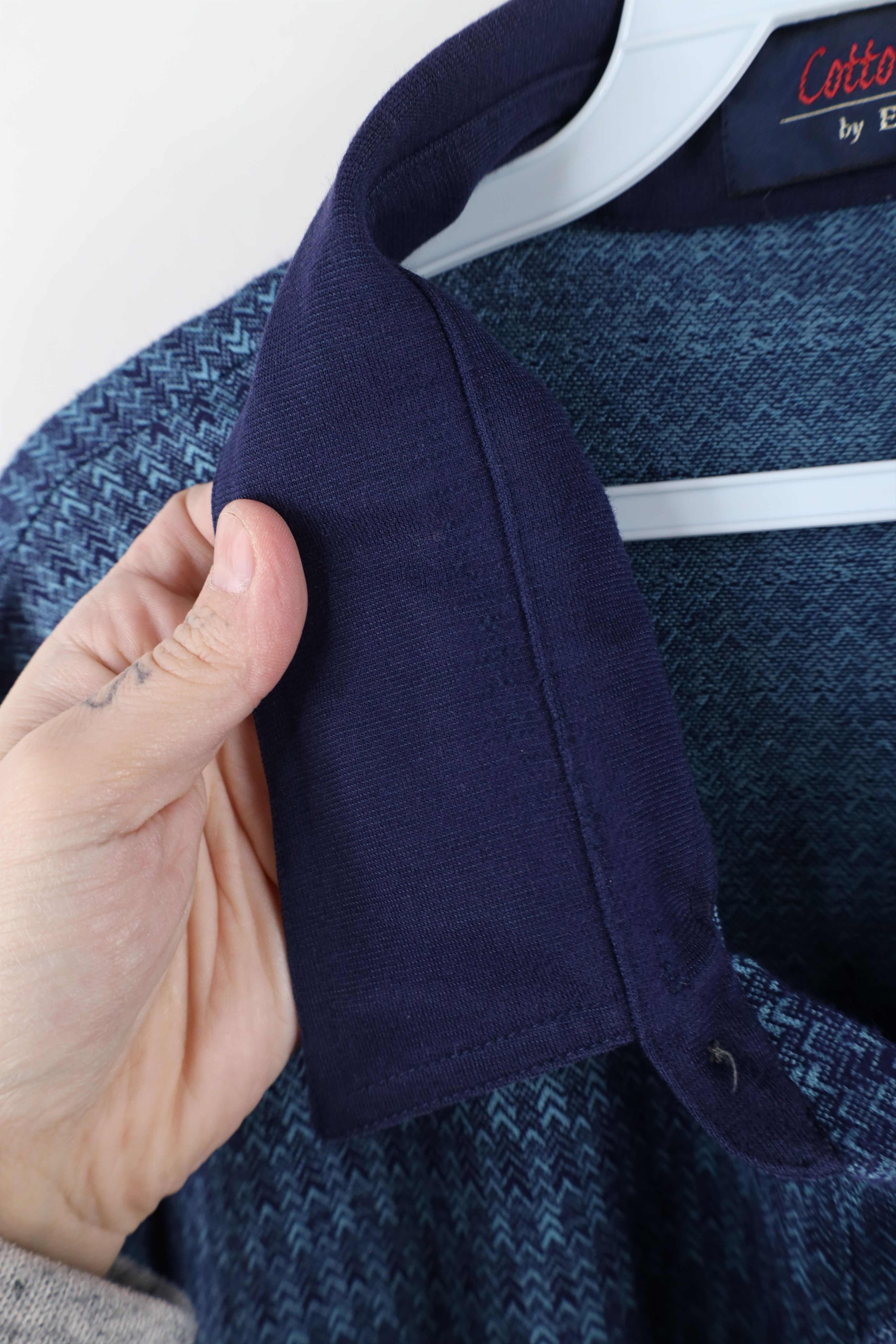 Vintage Vintage 90s Streetwear Geometric Pullover Polo Shirt Blue Size US XXL / EU 58 / 5 - 5 Thumbnail