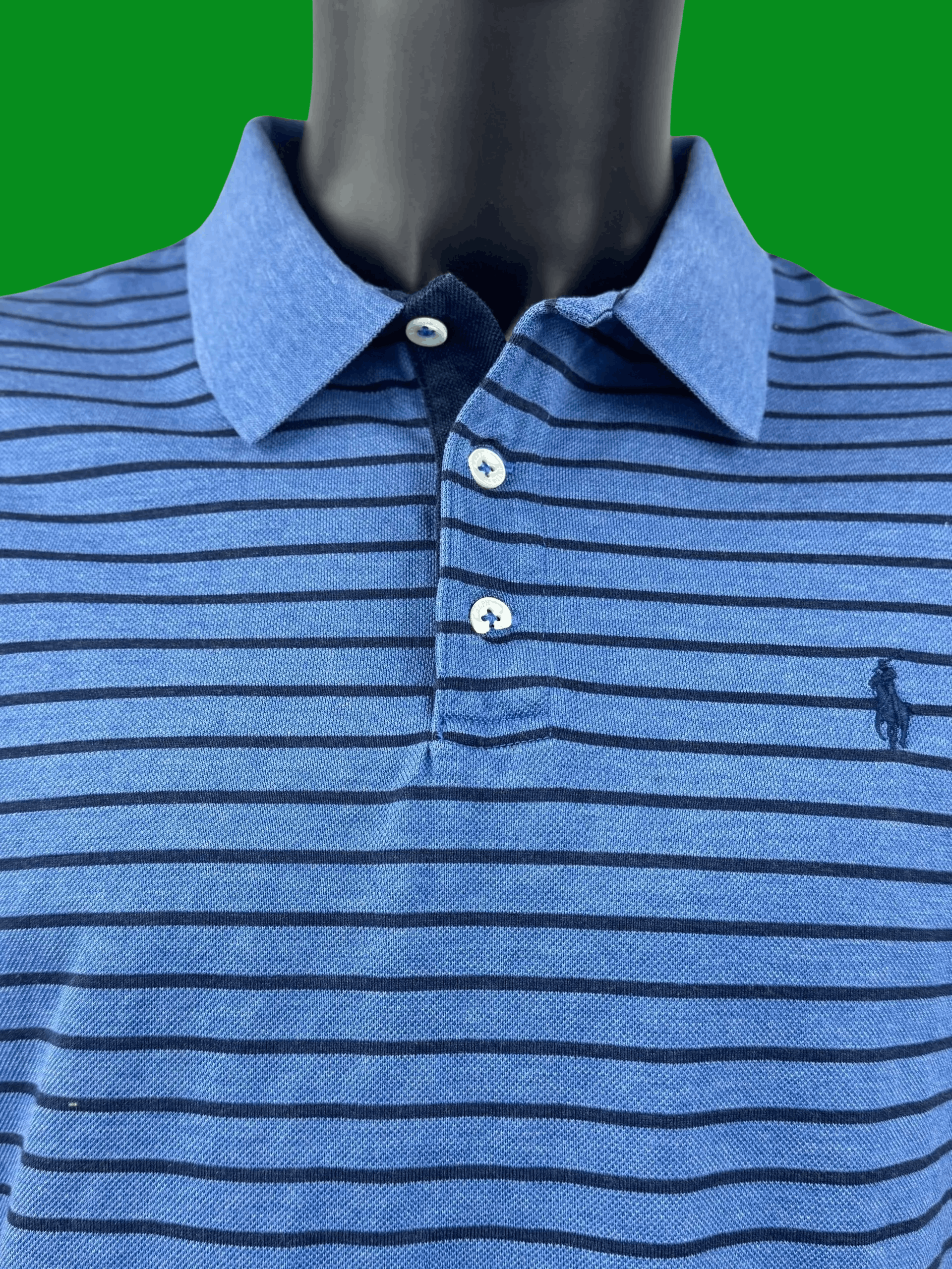 Polo Ralph Lauren VTG Polo Ralph Lauren Classic Fit Striped Mesh Polo Shirt Size US L / EU 52-54 / 3 - 4 Thumbnail