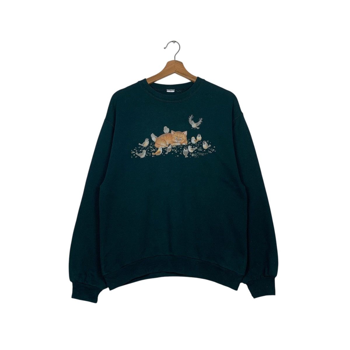 Japanese Brand Japanese Brand Morning Sun Cat And Bird Sweatshirt Size US M / EU 48-50 / 2 - 1 Thumbnail