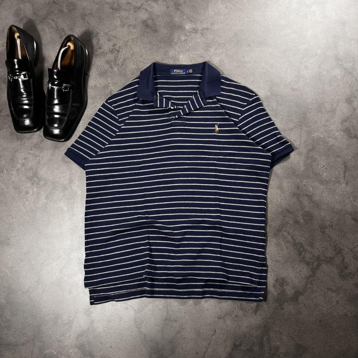 Polo Ralph Lauren Vintage Polo Ralph Lauren Striped Rugby Shirt Oxford Pony Size US L / EU 52-54 / 3 - 1 Thumbnail