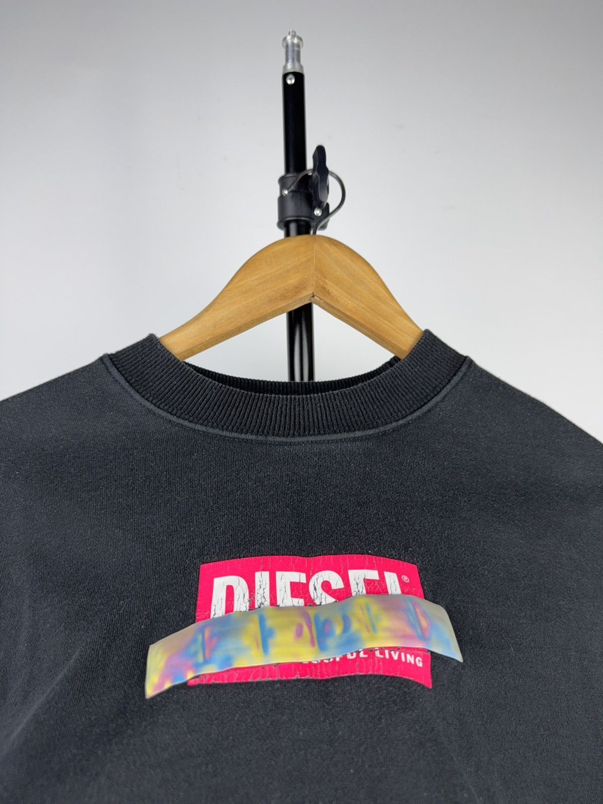Diesel Diesel Y2K Holographic Logo luxury Sweatshirt Black Size M Size US M / EU 48-50 / 2 - 4 Thumbnail