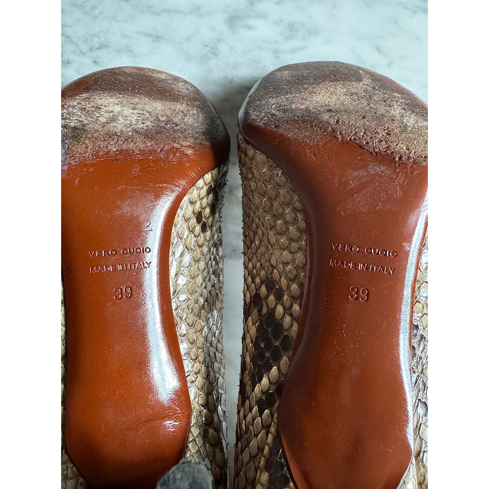 Lanvin Lanvin Real Leather Snakeskin Round Toe Heels Size US 8.5 / IT 38.5 - 6 Thumbnail