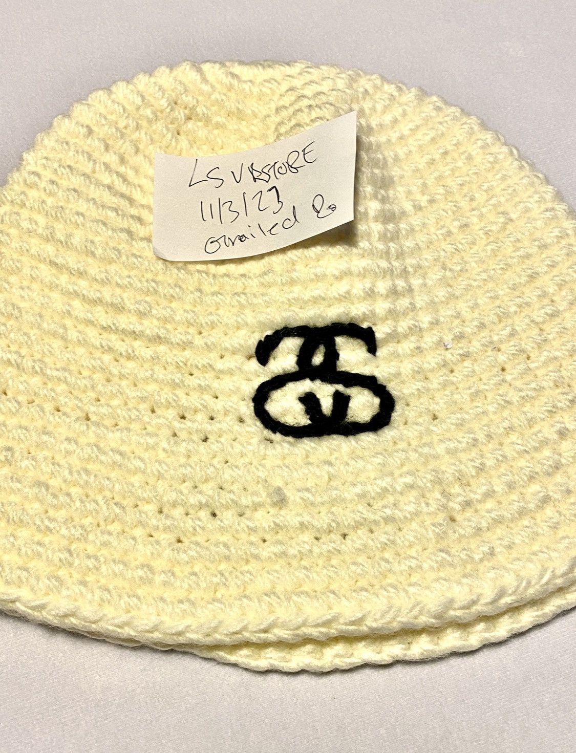 Stussy Stussy Holiday 23 BUCKET HAT SS LINK Bone White Knit OS 