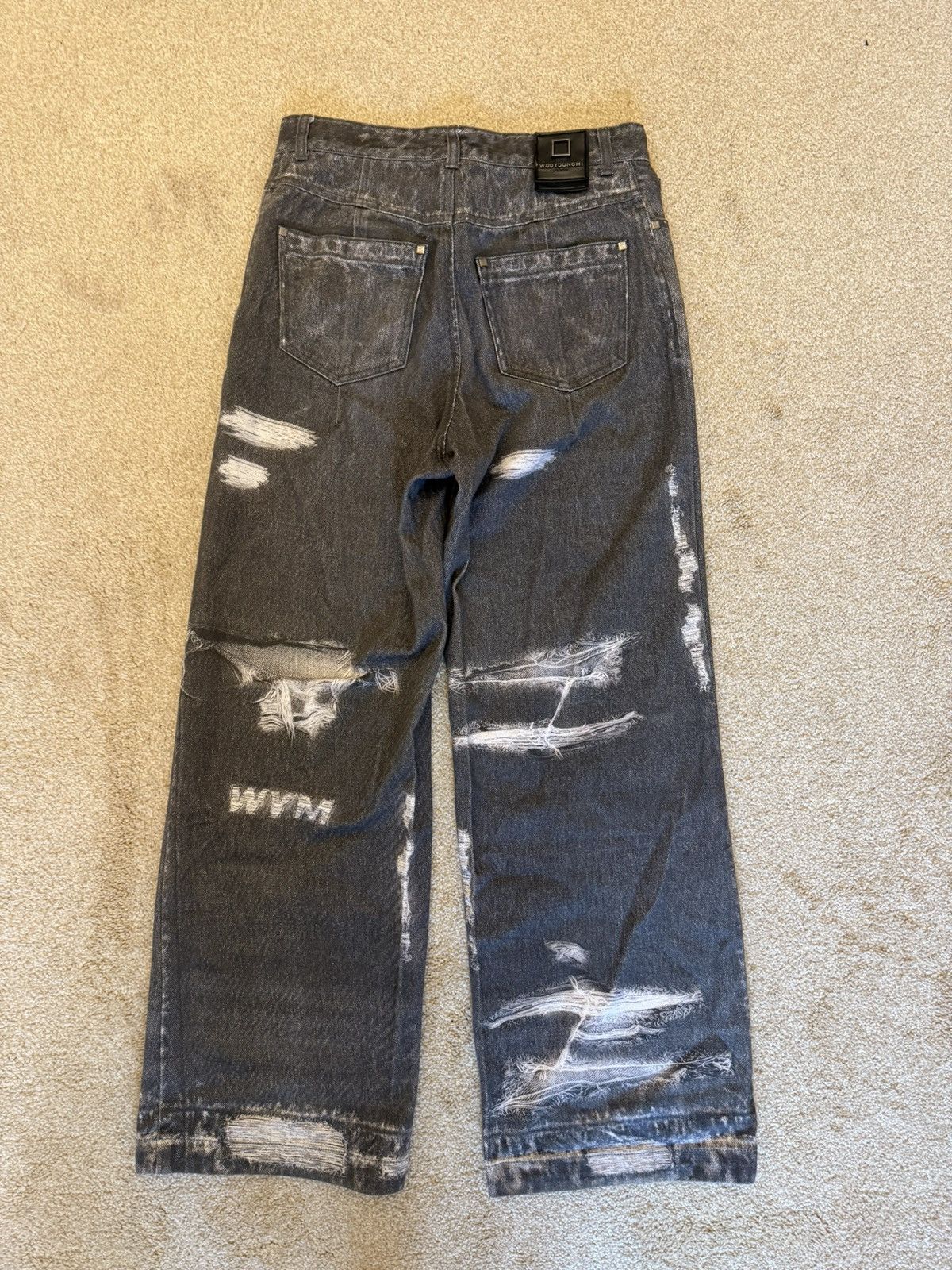 Wooyoungmi Wooyoungmi Trompe L’œil Printed Wide Leg Jeans Size US 28 / EU 44 - 2 Thumbnail