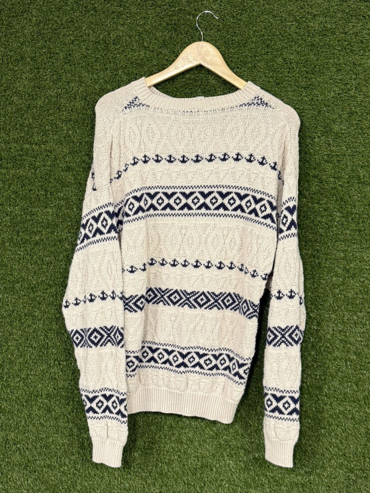 Gap Vintage Gap Knitted Pattern Sweater Knit Blue Cream White Size US M / EU 48-50 / 2 - 5 Thumbnail