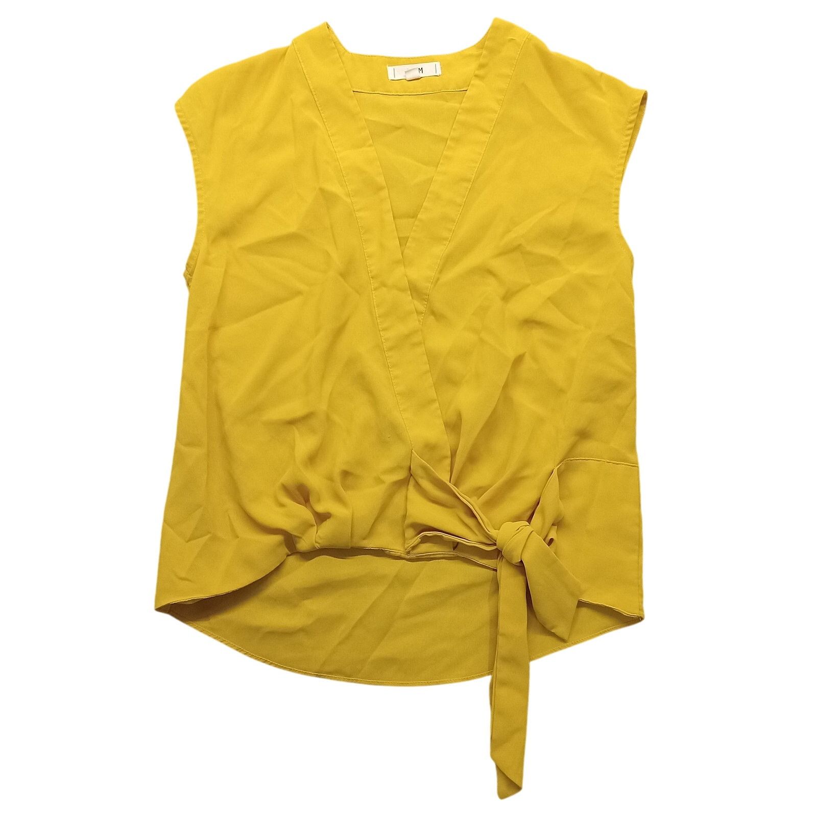 & Other Stories E & M Top S Women's Sleeveless Blouse Yellow Pullover Tie Size S / US 4 / IT 40 - 1 Thumbnail