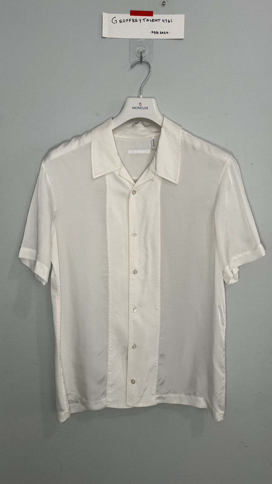 image of Helmut Lang - Size M - White Camp Collar Shirt, Men's