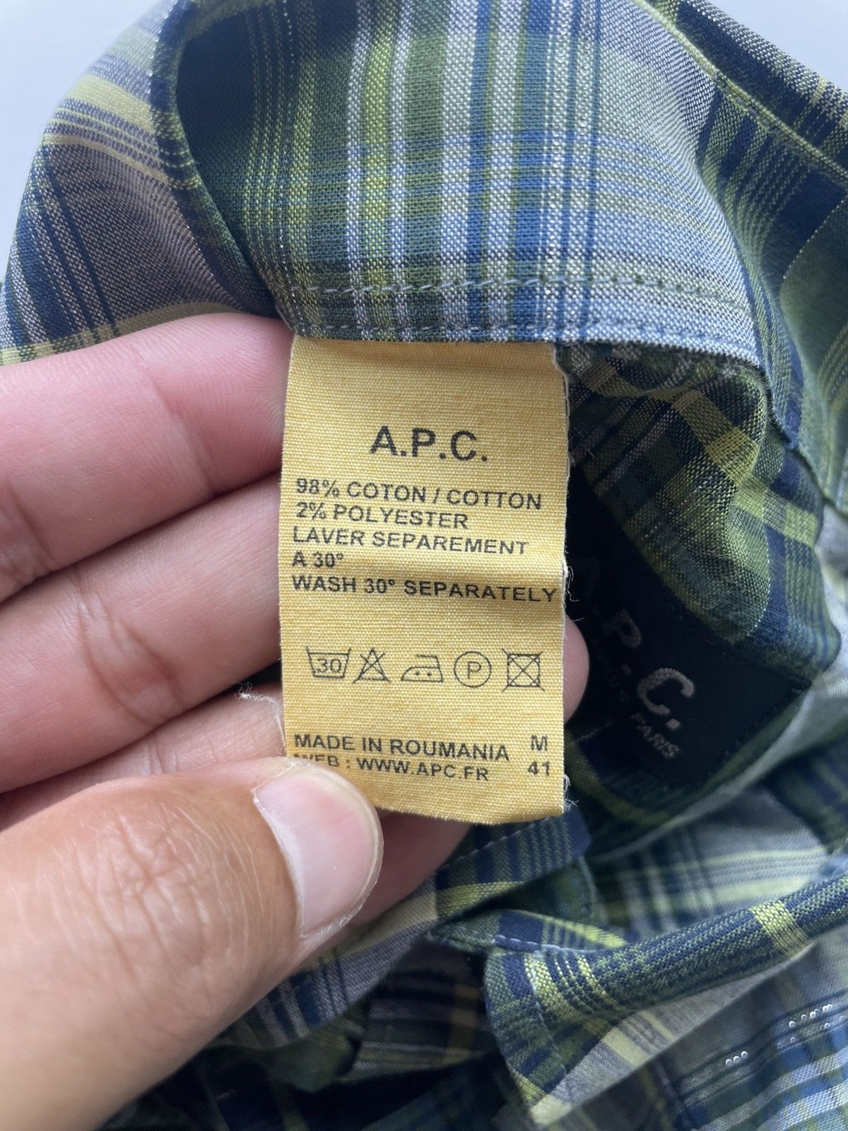 A.P.C. A.P.C Madras Check Long Sleeved Shirt Size M / US 6-8 / IT 42-44 - 4 Thumbnail