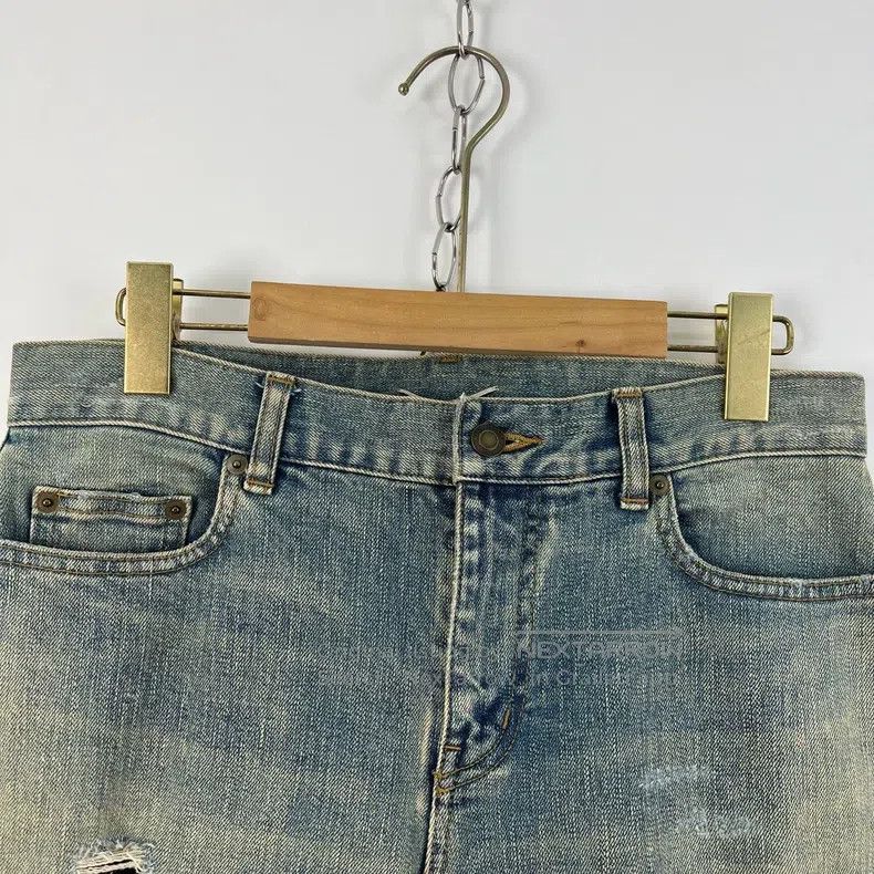 Saint Laurent Paris Saint Laurent Paris Washed distressed ripped men's blue je Size US 29 - 3 Thumbnail