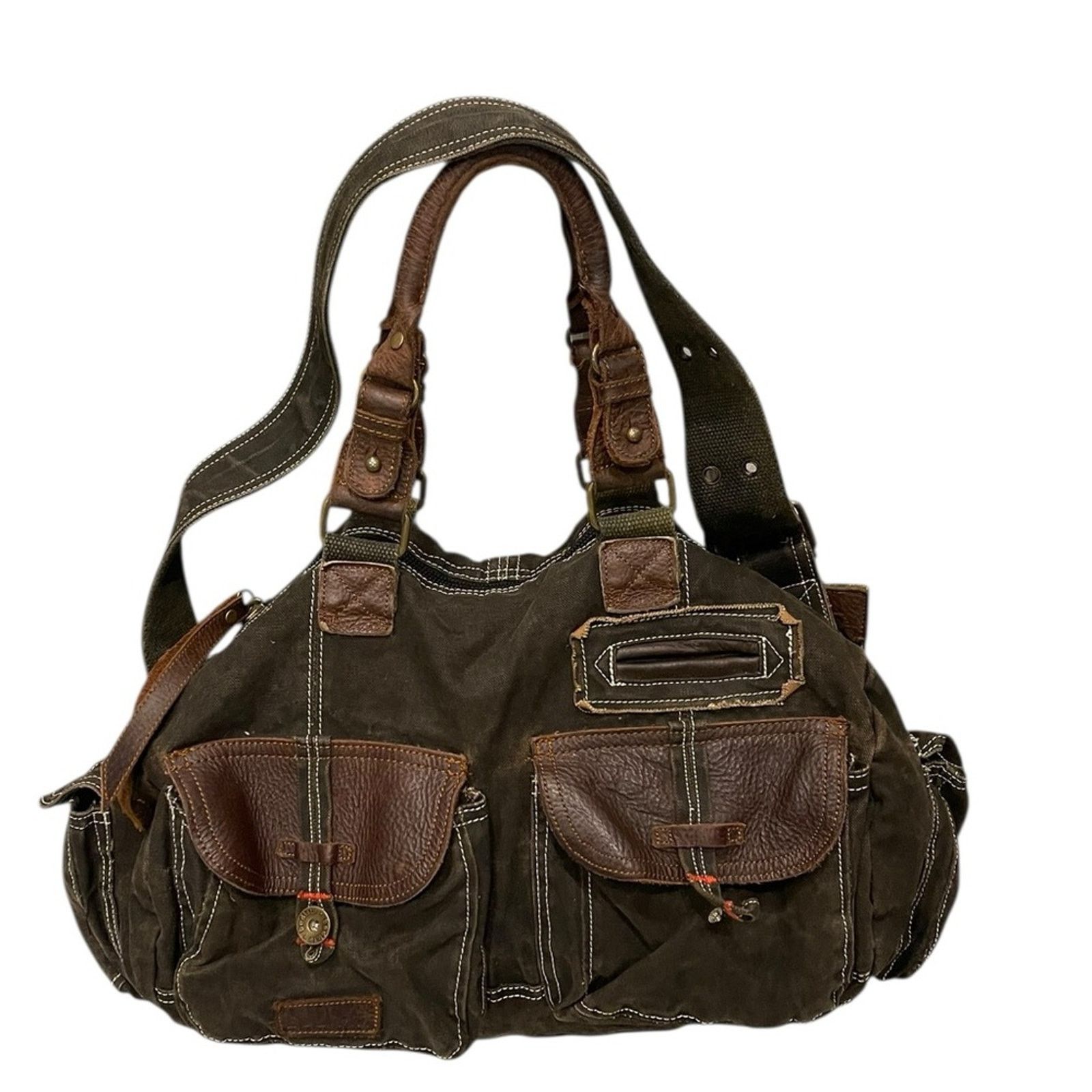 Bed Stu Bed stu military style leather/canvas bag Size ONE SIZE - 2 Thumbnail