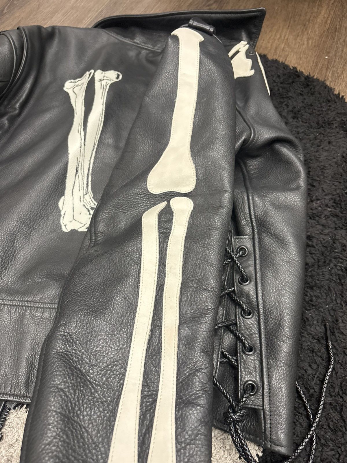 Neighborhood × Vlone Vlone X Neighborhood Leather Skeleton Biker Jacket Size US XL / EU 56 / 4 - 10 Thumbnail