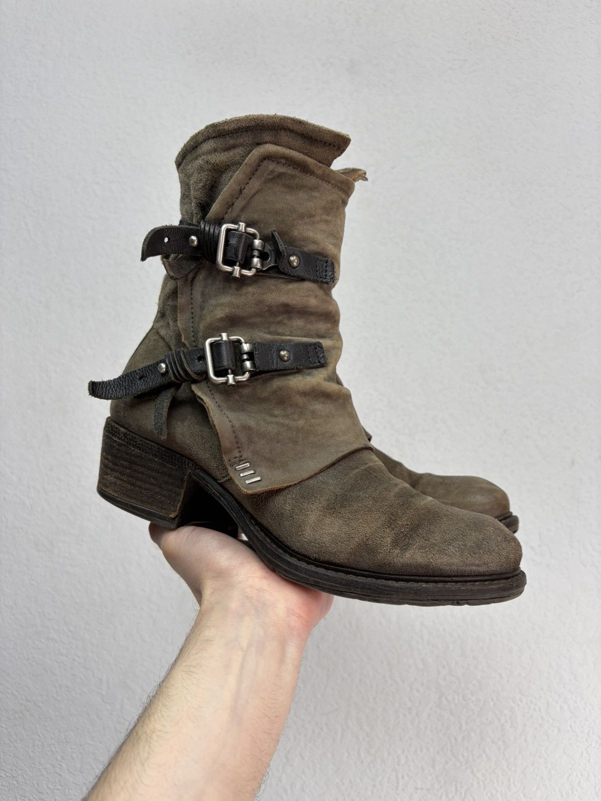 Hedi Slimane Distressed Leather Engineer Boots Buckle Strap Guidi Vibe Size US 8 / EU 41 - 3 Thumbnail