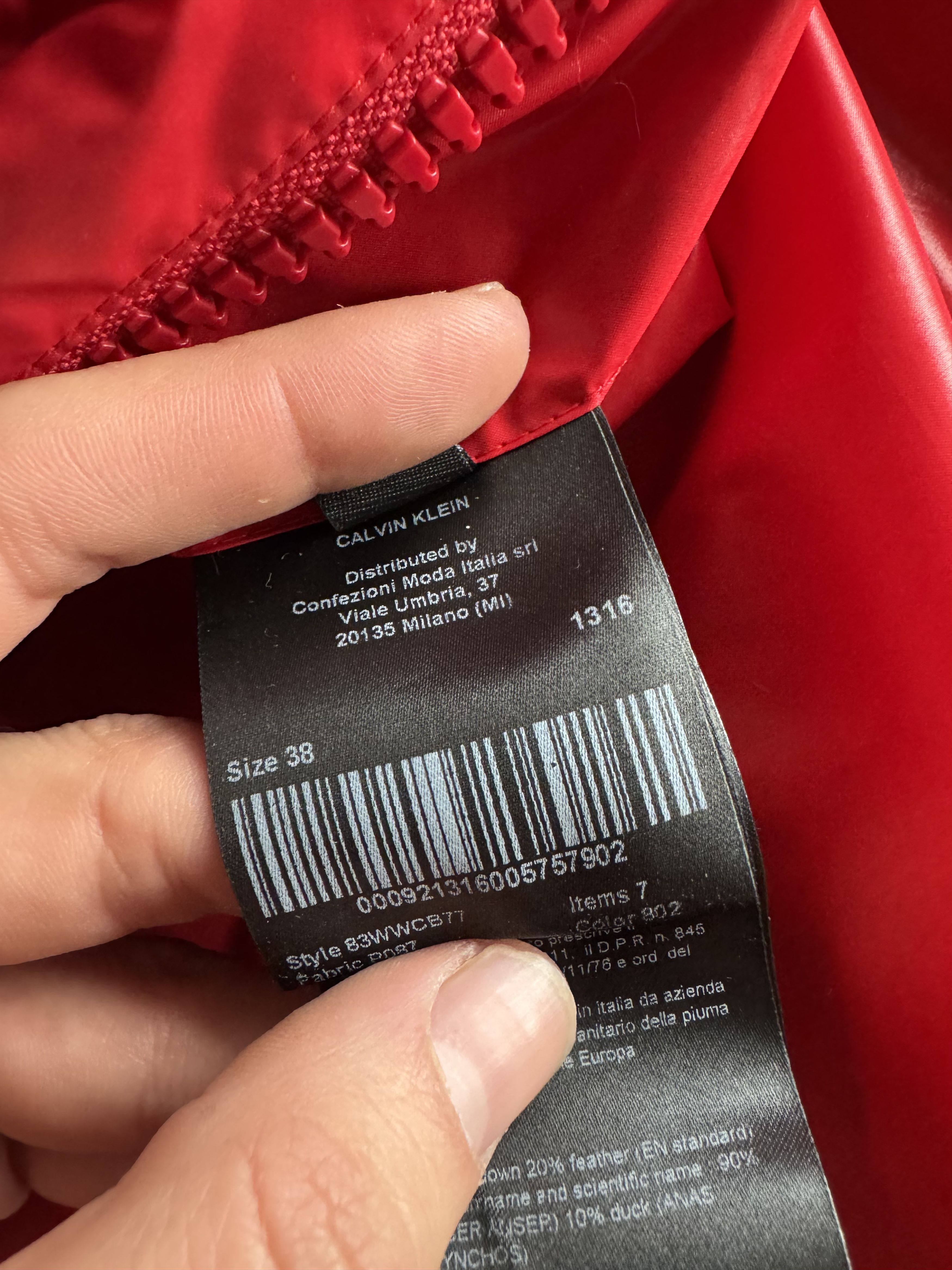 Calvin Klein 205W39NYC Red Oversized Puffer Jacket Size US XL / EU 56 / 4 - 19 Thumbnail