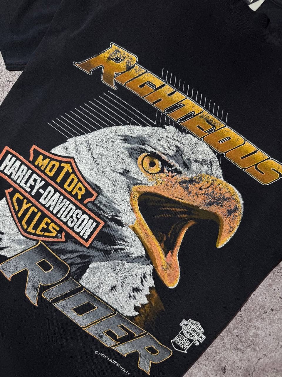 Harley Davidson Harley Davidson Eagle Print Vintage 80s Rare T-shirt Size US L / EU 52-54 / 3 - 3 Thumbnail