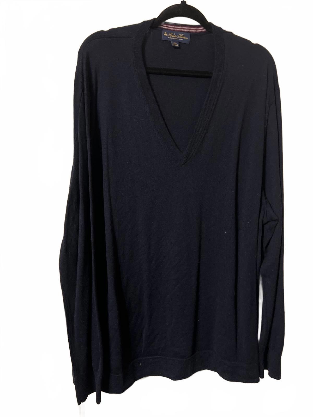 Brooks Brothers Brooks Brothers Men's Navy V-Neck Sweater 3XL Merino wool Size US XXL / EU 58 / 5 - 2 Thumbnail