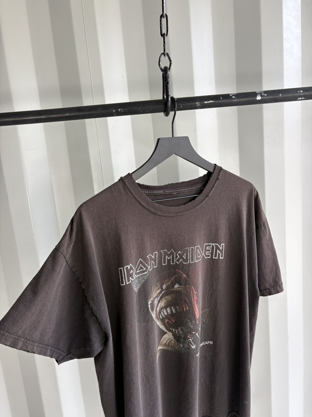 Band Tees Thrashed Iron Maiden Faded Distressed Shirt GRUNGE Band Size US XL / EU 56 / 4 - 4 Thumbnail