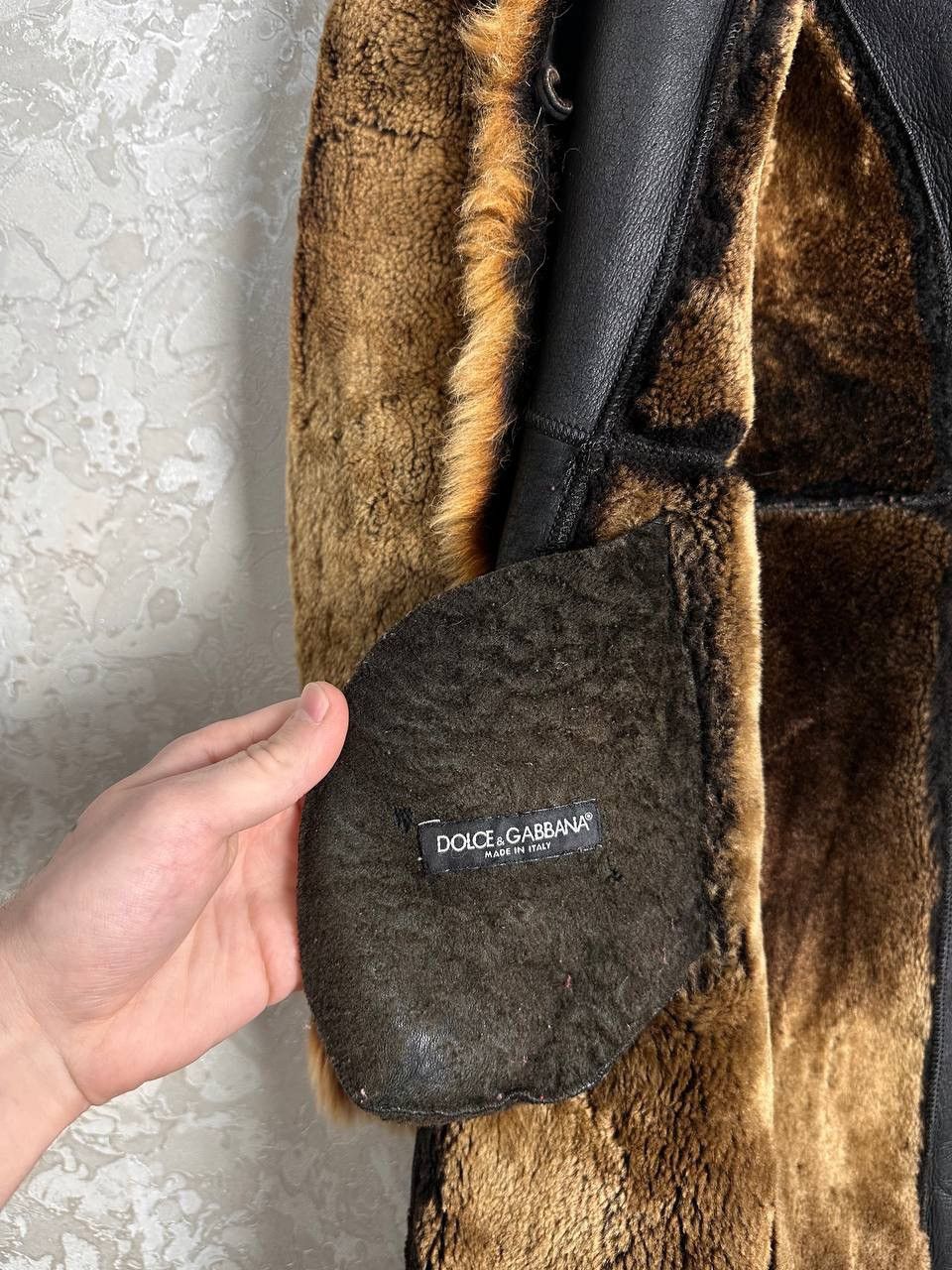 Dolce & Gabbana Archive Shearling Fur Leather Coat Rare