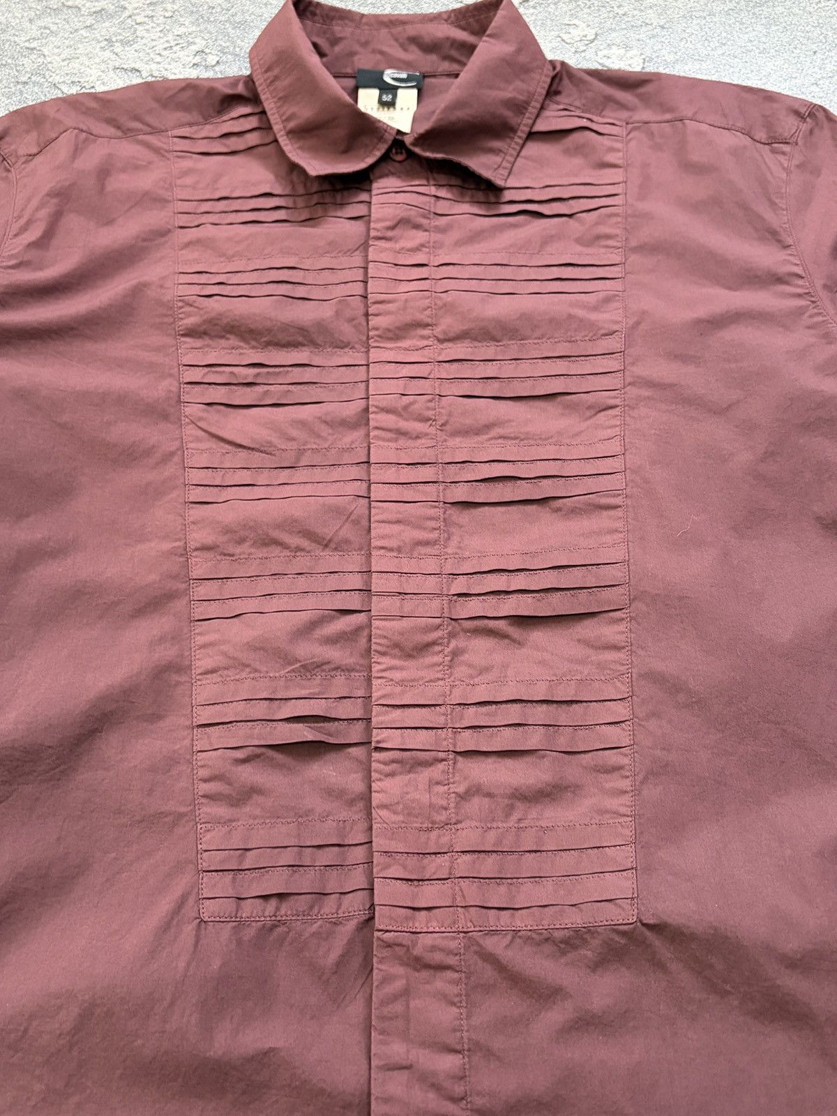 Just Cavalli Just Cavalli Archive Burgundy Pleated Shirt Italy IT 52 Size US L / EU 52-54 / 3 - 8 Thumbnail