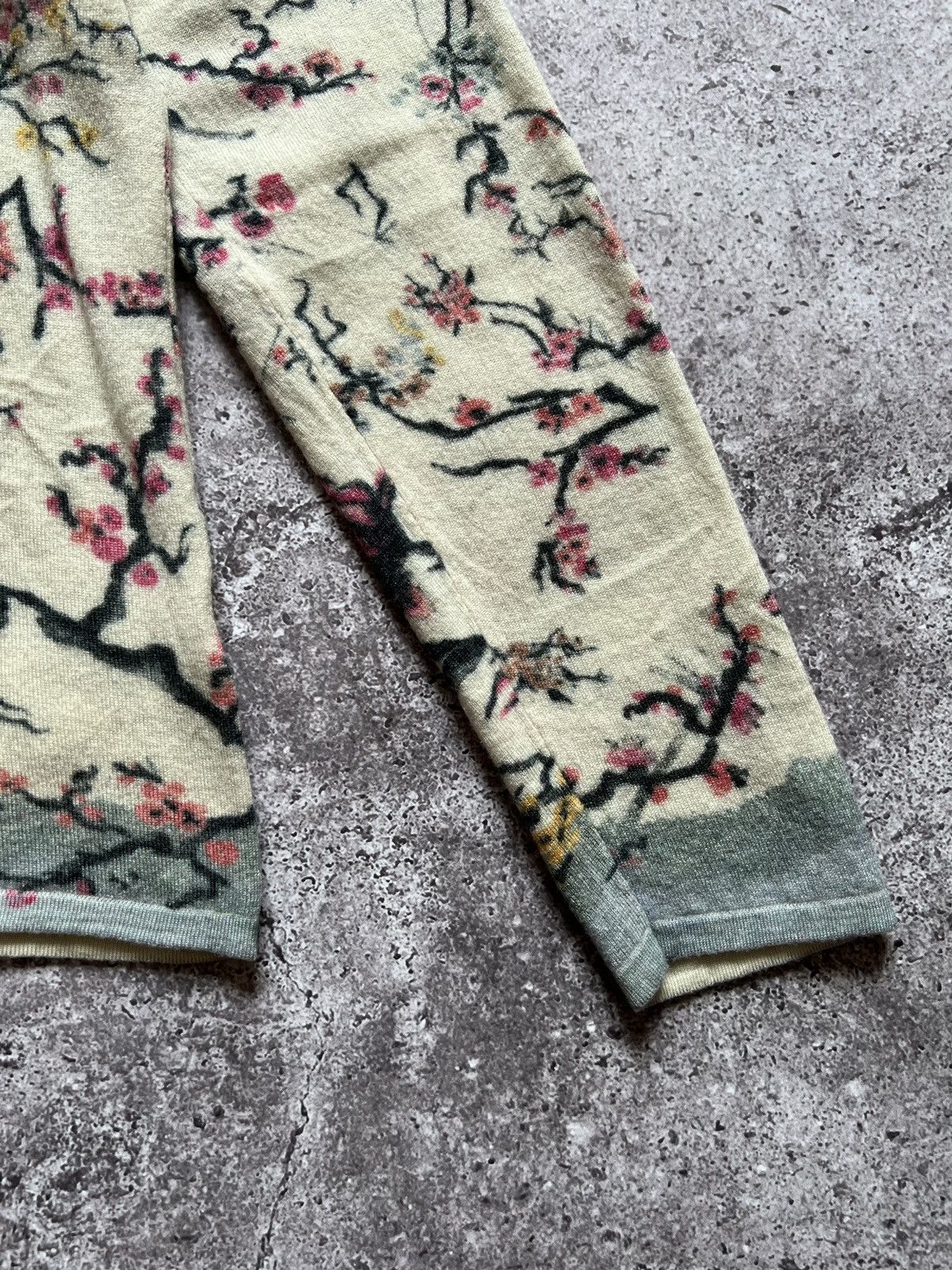 Designer Ivko Wool Sweater Flowers Print Size XL / US 12-14 / IT 48-50 - 4 Thumbnail
