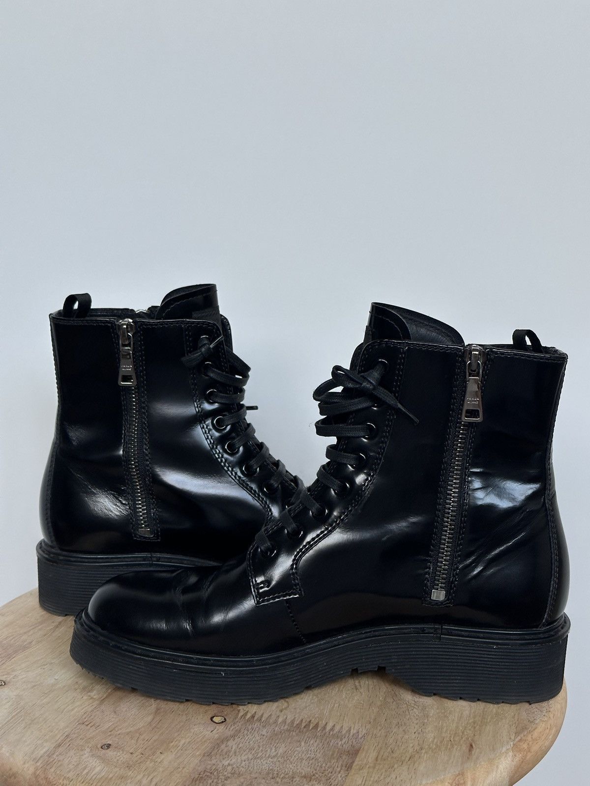 Designer × Prada Prada Leather Combat Boots Size US 6.5 / IT 36.5 - 9 Thumbnail