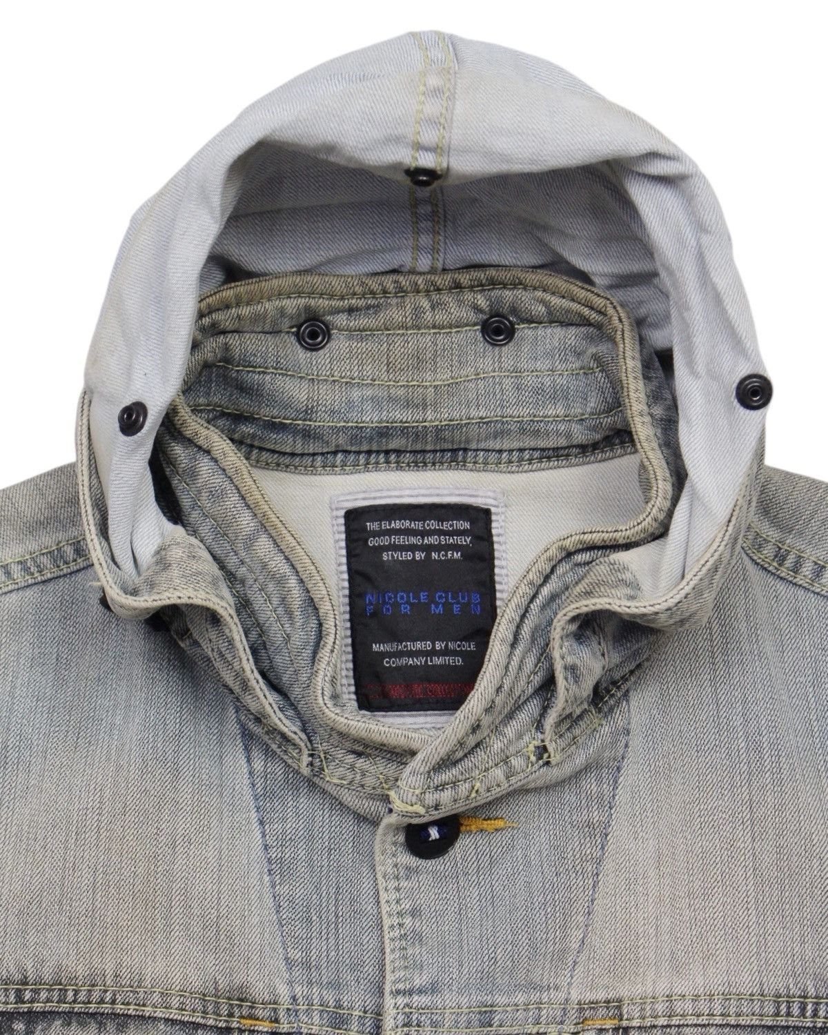 2000S NICOLE CLUB FOR MEN “ELABORATE” WASHED DENIM JACKET is 